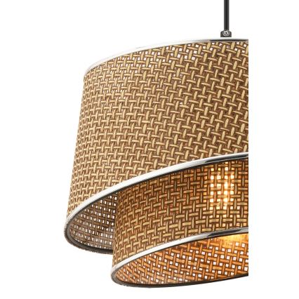 Люстра підвісна BARETTE 1xE27/60W/230V коричневий/гладкий хром