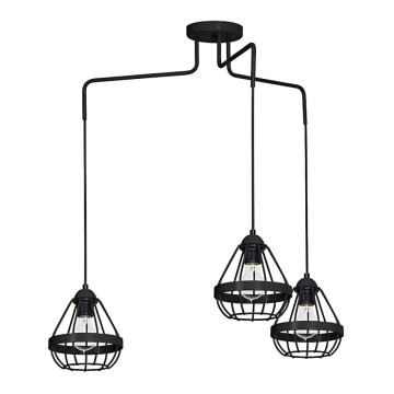 Люстра RING 3xE27/60W/230V паук черный