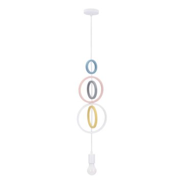 Люстра за деца на кабел HOOPS 1xE27/20W/230V с диаметър 19 см многоцветна