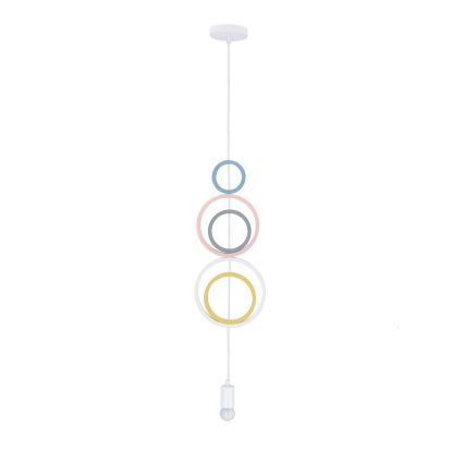 Люстра за деца на кабел HOOPS 1xE27/20W/230V с диаметър 19 см многоцветна