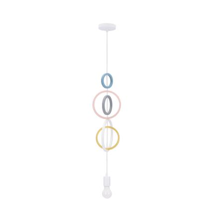 Люстра за деца на кабел HOOPS 1xE27/20W/230V с диаметър 19 см многоцветна