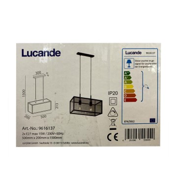 Lucande - Підвісна люстра BEYZA 2xE27/15W/230