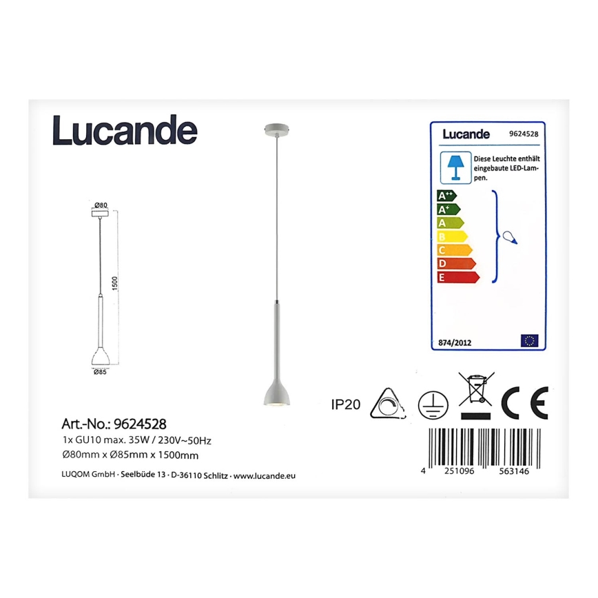 Lucande - Підвісна люстра NORDWIN 1xGU10/35W/230V