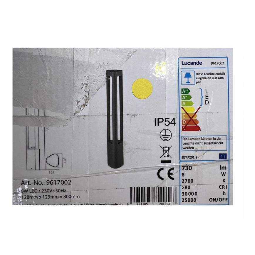 Lucande - Светодиодная уличная лампа NANNA LED/8W/230V IP54