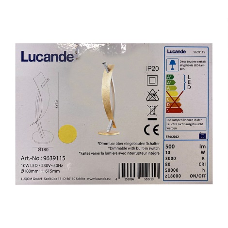 Lucande - Светодиодная настольная лампа с регулированием яркости MARIJA LED/10W/230V