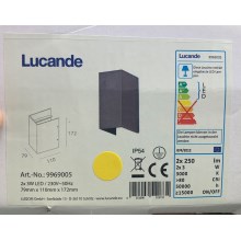 Lucande - Уличный светодиодный настенный светильник KIMIAN 2xLED/3W/230V IP54