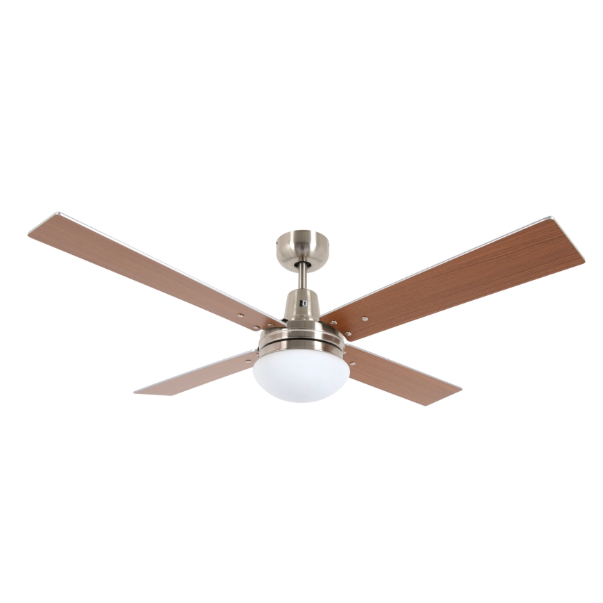 Lucci Air 210334 - Потолочный вентилятор AIRFUSION QUEST 1xE27/60W/230V дерево/матовый хром + дистанционное управление