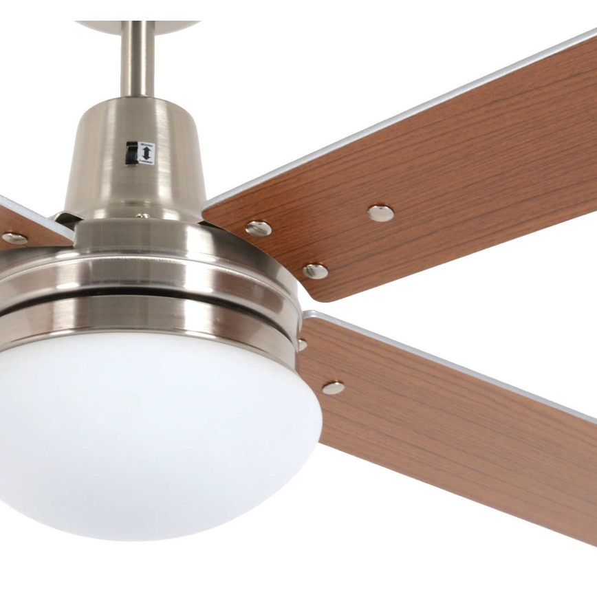 Lucci Air 210334 - Потолочный вентилятор AIRFUSION QUEST 1xE27/60W/230V дерево/матовый хром + дистанционное управление