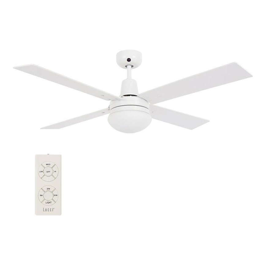 Lucci Air 210339 - Потолочный вентилятор AIRFUSION QUEST 1xE27/60W/230V белый/дерево + дистанционное управление