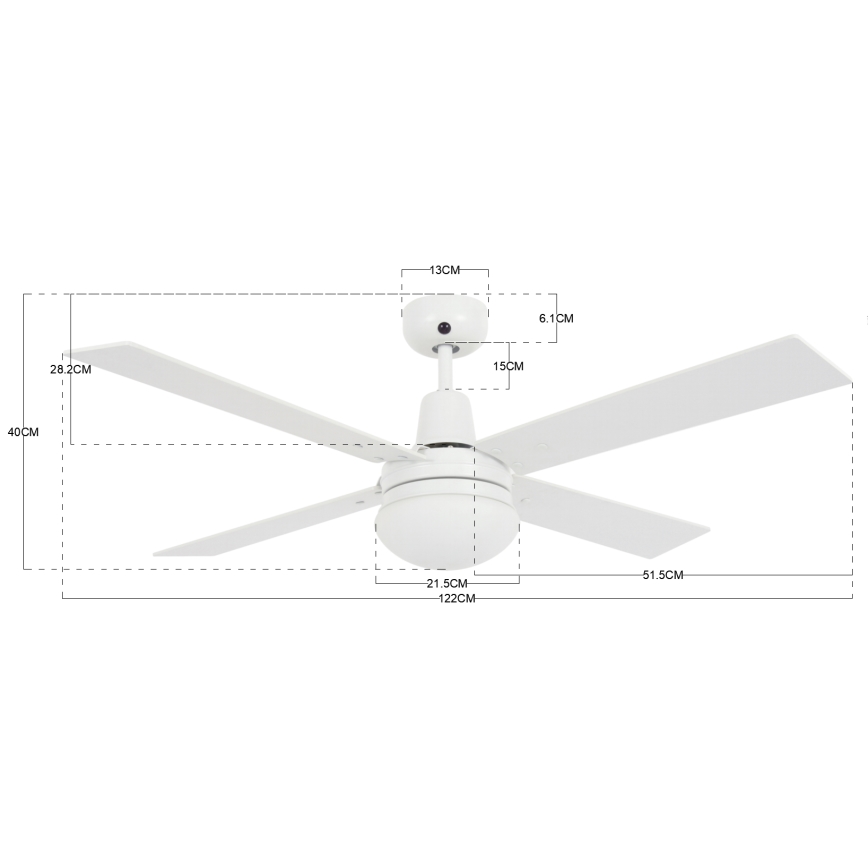 Lucci Air 210339 - Потолочный вентилятор AIRFUSION QUEST 1xE27/60W/230V белый/дерево + дистанционное управление