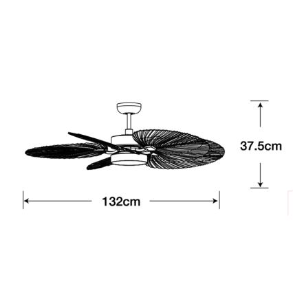 Lucci Air 210655 - Светодиодный потолочный вентилятор BALI 1xGX53/18W/230V коричневый + дистанционное управление