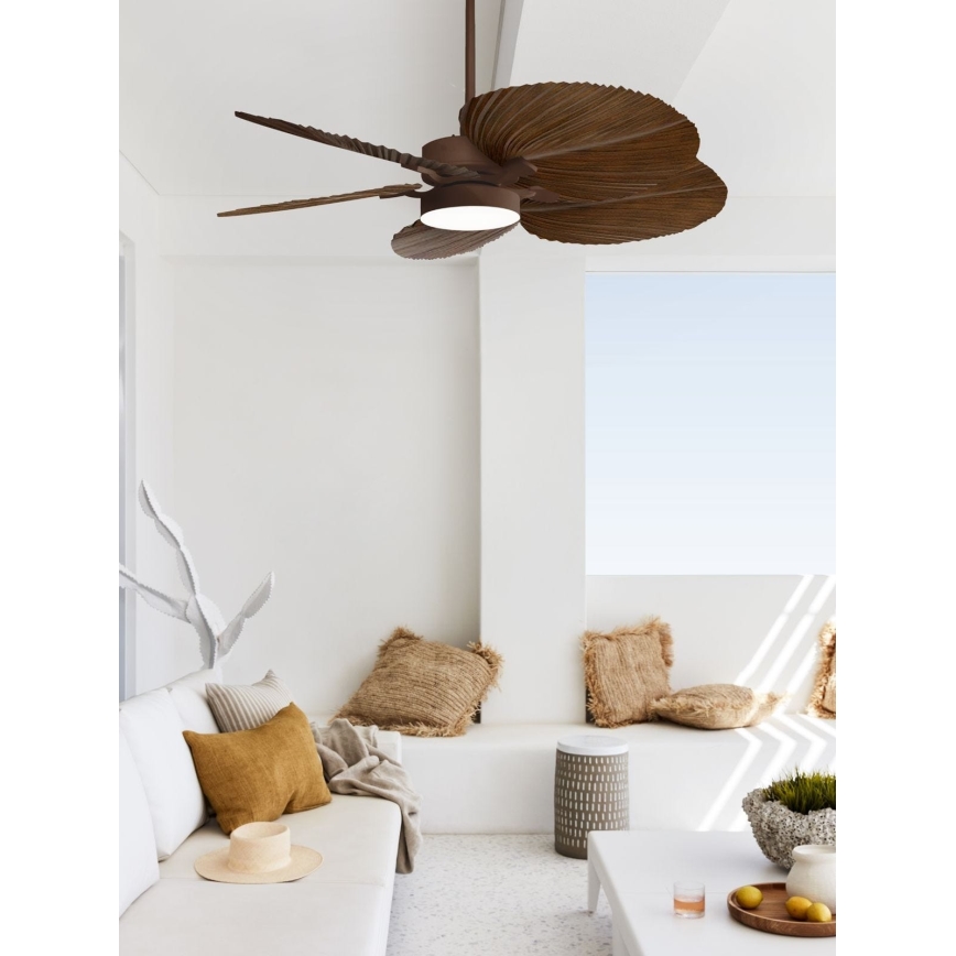 Lucci Air 210655 - Світлодіодний стельовий вентилятор BALI 1xGX53/18W/230V коричневий + пульт дистанційного керування