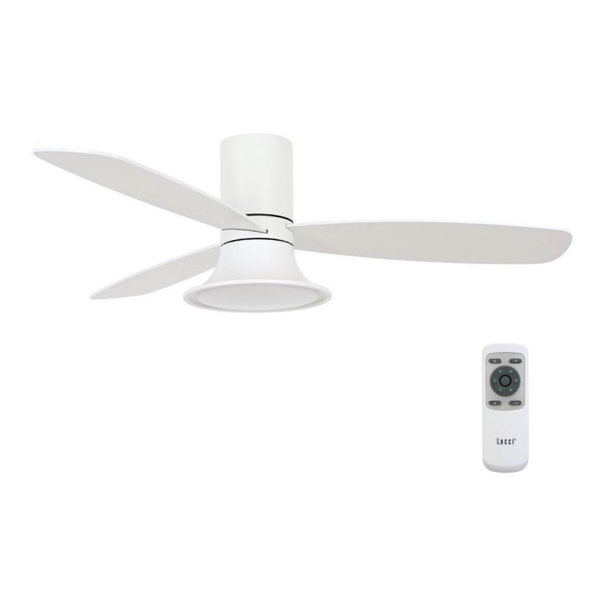 Lucci Air 210661 - Светодиодный потолочный вентилятор с регулированием яркости FLUSSO 1xGX53/18W/230V дерево/белый + дистанционное управление