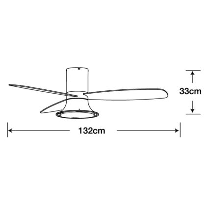 Lucci Air 210661 - Светодиодный потолочный вентилятор с регулированием яркости FLUSSO 1xGX53/18W/230V дерево/белый + дистанционное управление