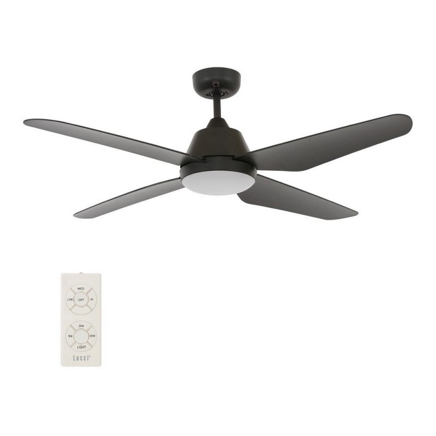 Lucci Air 212998 - Светодиодный потолочный вентилятор ARIA LED/18W/230V черный + дистанционное управление