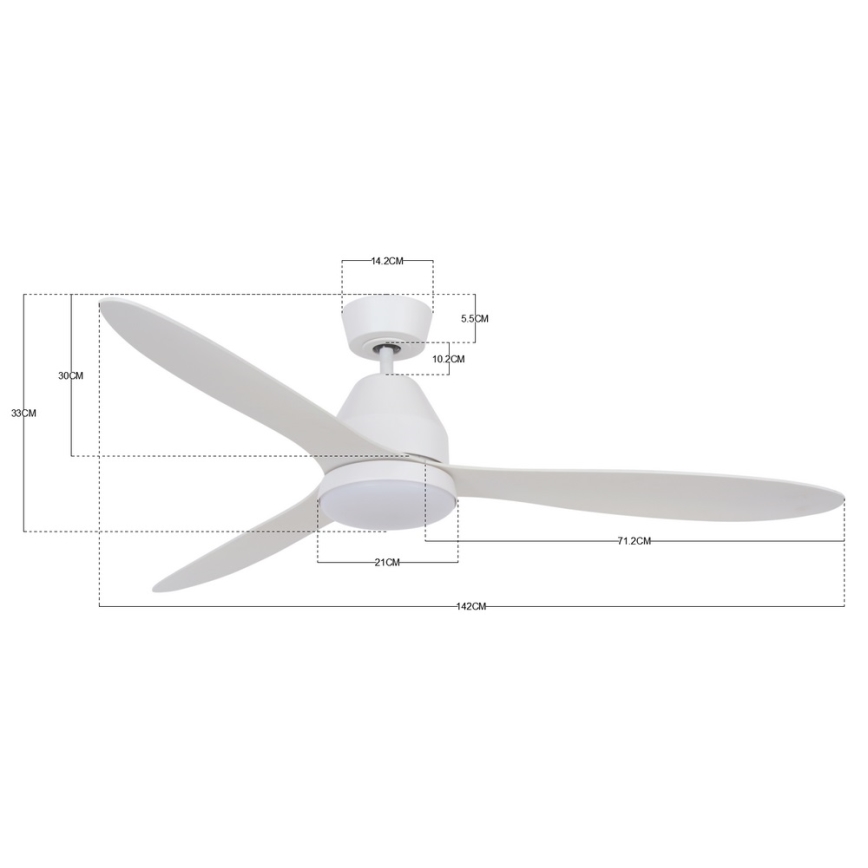 Lucci air 213043 - Светодиодный потолочный вентилятор WHITEHAVEN GX53/17W/230V белый + дистанционное управление