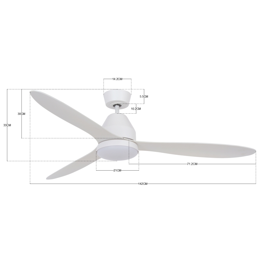 Lucci air 213043 - Светодиодный потолочный вентилятор WHITEHAVEN GX53/17W/230V белый + дистанционное управление