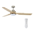 Lucci air 213053 - Светодиодный потолочный вентилятор SHOALHAVEN GX53/17W/230V хром/дерево + дистанционное управление