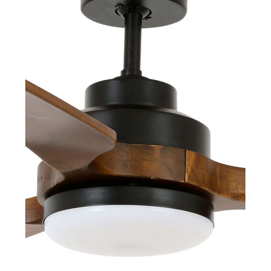 Lucci air 213054 - Светодиодный потолочный вентилятор SHOALHAVEN GX53/17W/230V черный/павловния + дистанционное управление