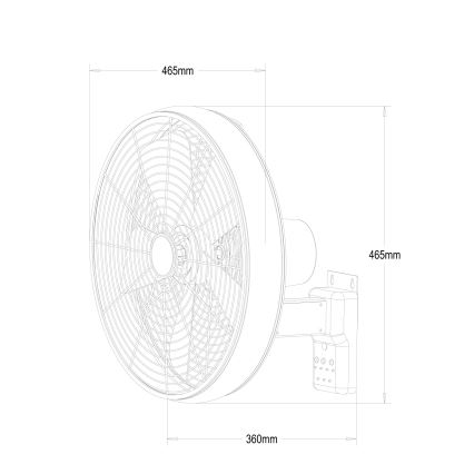 Lucci air 213125 - Настінний вентилятор BREEZE 55W/230V чорний/коричневий + пульт дистанційного керування