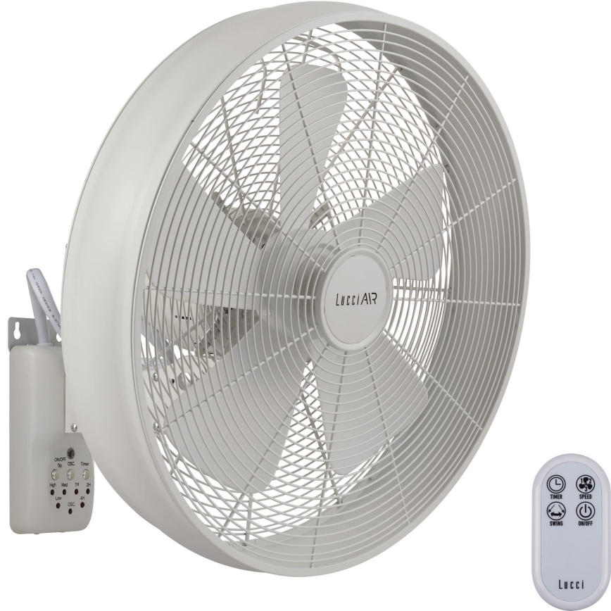 Lucci Air 213128EU - Настенный вентилятор BREEZE 55W/230V белый + дистанционное управление