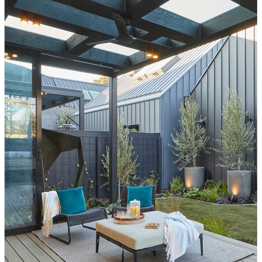 Lucci Air 21321649 - Потолочный вентилятор ABYSS диаметр 142 см IP66 черный + дистанционное управление