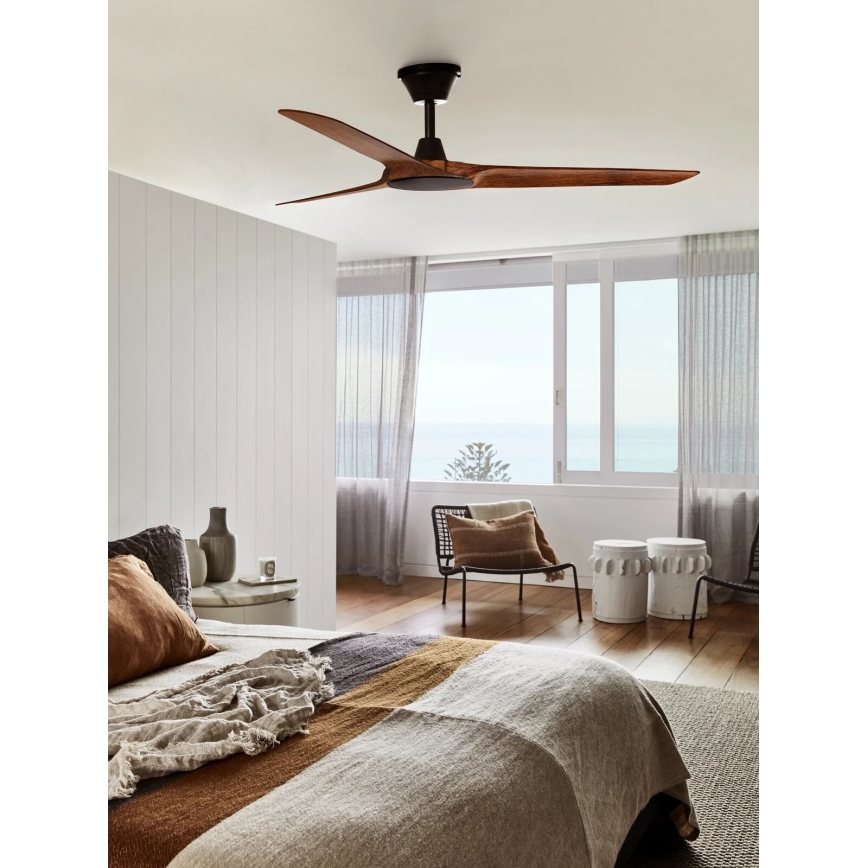 Lucci Air 21321749 - Потолочный вентилятор ABYSS диаметр 142 см IP66 коричневый + дистанционное управление