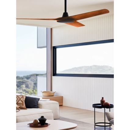 Lucci Air 21321749 - Потолочный вентилятор ABYSS диаметр 142 см IP66 коричневый + дистанционное управление