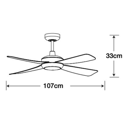 Lucci air 213303 - Светодиодный потолочный вентилятор с регулированием яркости SLIPSTREAM 1xGX53/12W/230V черный + дистанционное управление