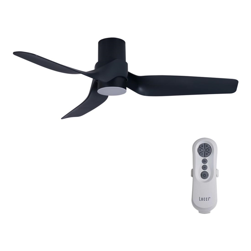 Lucci air 213354 - Стельовий LED вентилятор з регулюванням яскравості NAUTICA 1xGX53/12W/230V чорний + пульт дистанційного керування