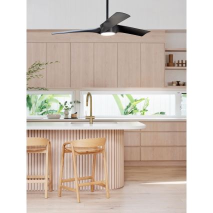 Lucci air 213358 - Стельовий LED вентилятор з регулюванням яскравості LINE 1xGX53/12W/230V чорний + ДК
