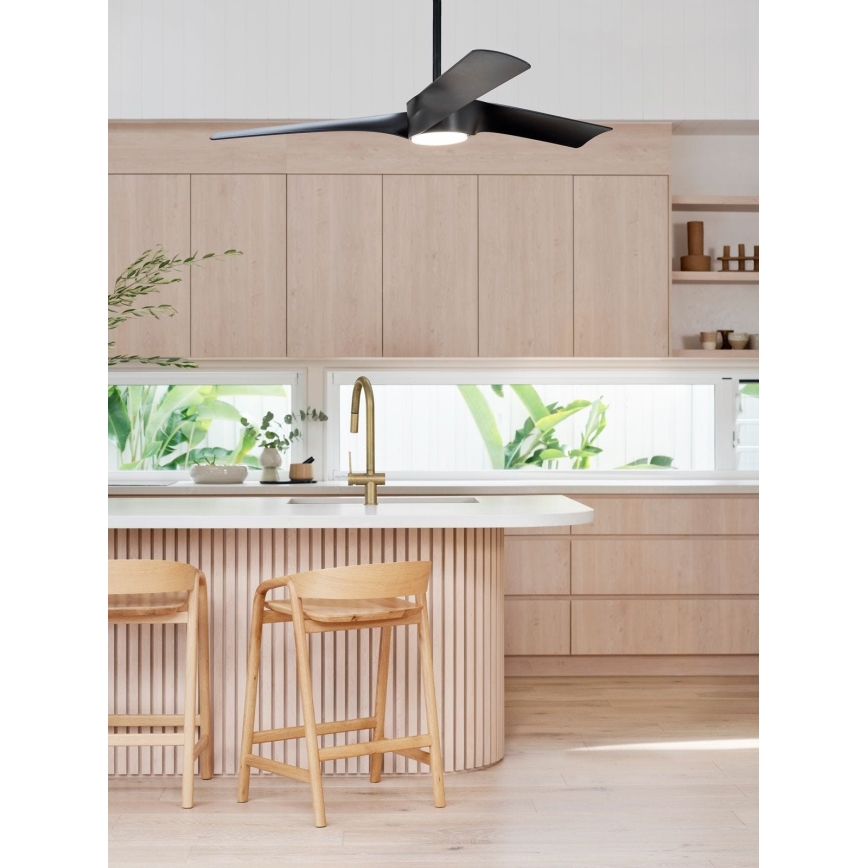 Lucci air 213358 - Стельовий LED вентилятор з регулюванням яскравості LINE 1xGX53/12W/230V чорний + ДК