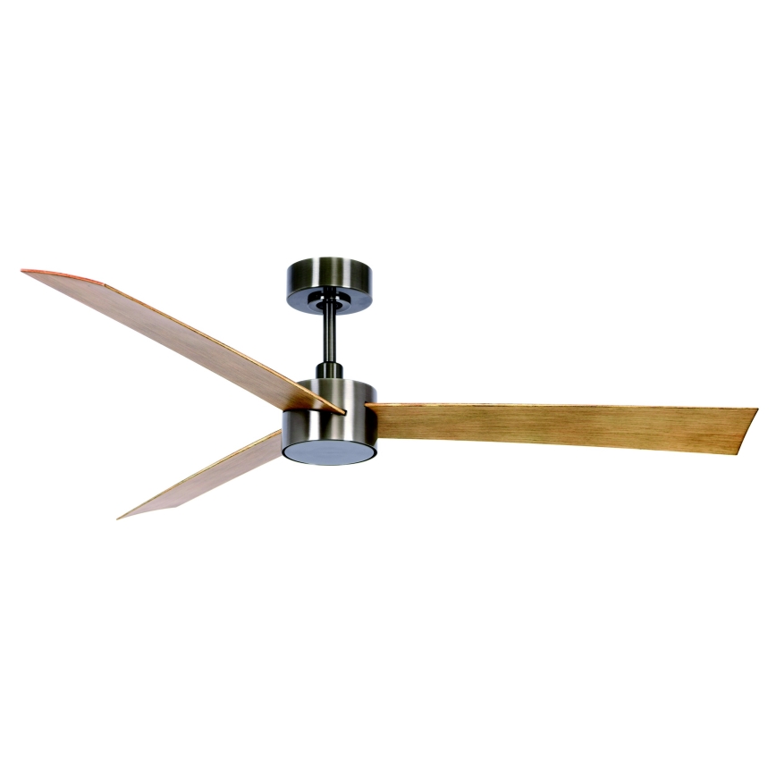 Lucci air 21610449 - Світлодіодний стельовий вентилятор з регулюванням яскравості CLIMATE 1xGX53/12W/230V коричневий/глянцевий хром + пульт дистанційного керування