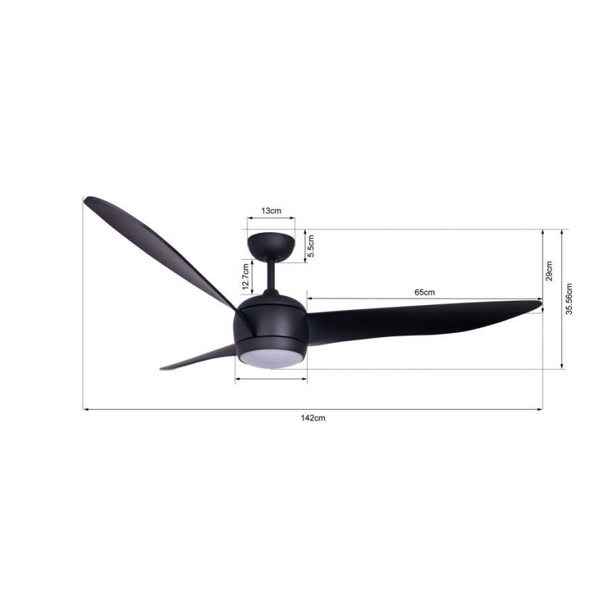 Lucci air 512910 - Світлодіодний стельовий вентилятор AIRFUSION NORDIC LED/20W/230V чорний + дистанційне керування