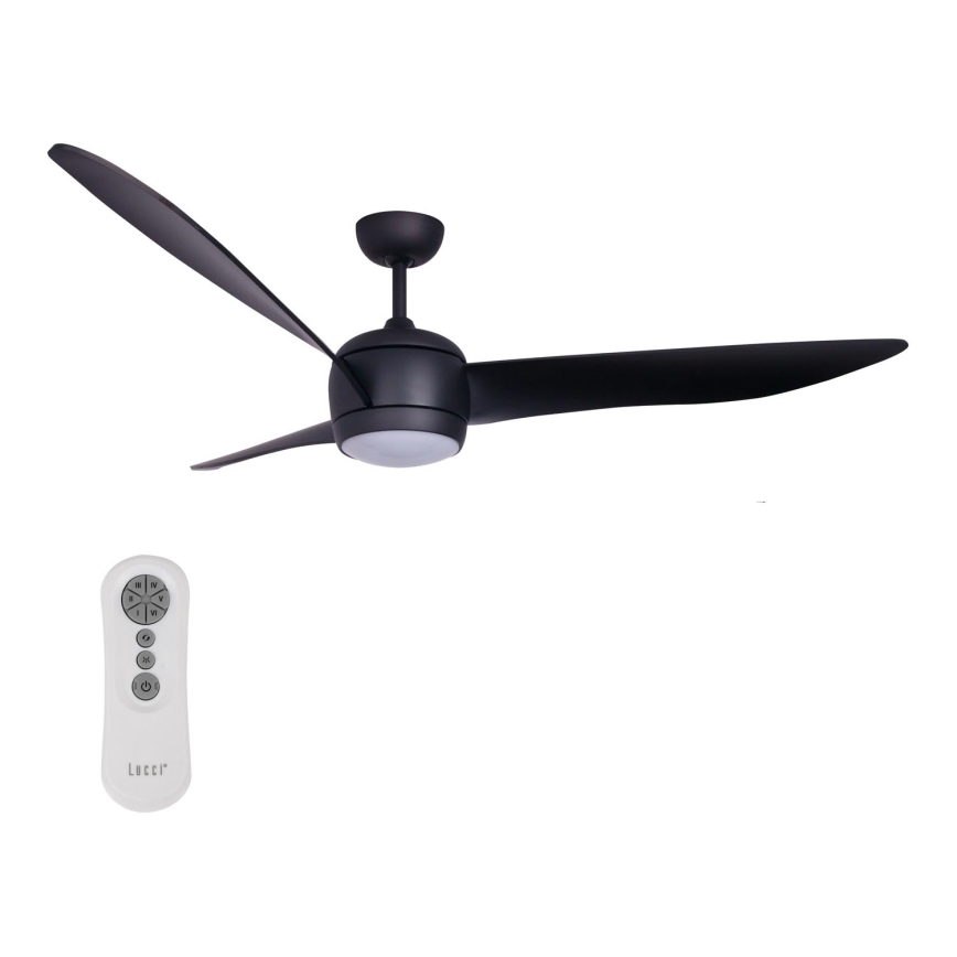 Lucci air 512910 - Світлодіодний стельовий вентилятор AIRFUSION NORDIC LED/20W/230V чорний + пульт дистанційного керування