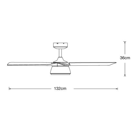 Lucci air 513072 - Светодиодный потолочный вентилятор с регулированием яркости BRONX LED/18W/230V 3000/4000/6000K черный/блестящий хром + дистанционное управление