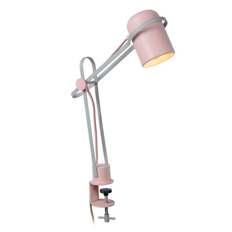 Lucide 05535/01/66 - Дитяча настільна лампа з затискачем BASTIN 1xE14/25W/230V рожевий