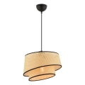 Lustr na lanku BARETTE 1xE27/60W/230V béžová/černá
