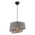 Lustr na lanku BARETTE 1xE27/60W/230V šedá/lesklý chrom