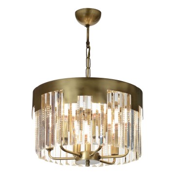 Lustr na řetězu CRYSTALLINE 6xE27/40W/230V bronzová