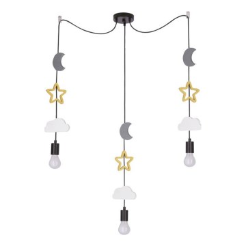 Lustr pentru copii TRIO 3xE27/20W/230V gri/galben/alb
