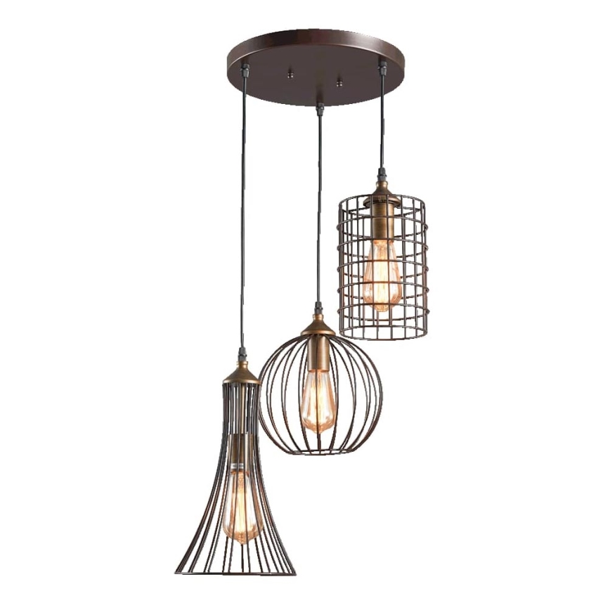 LUXERA 46073 - Люстра на тросе TRION 3xE27/60W/230V