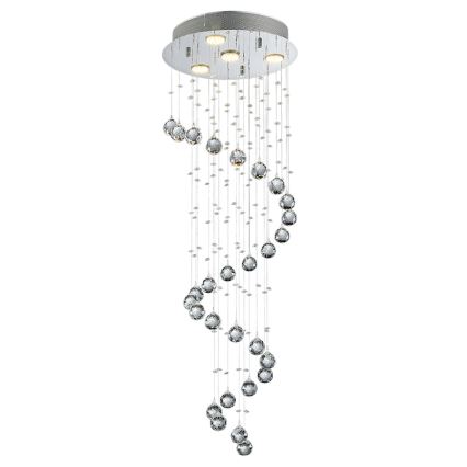 LUXERA 62410 - Пристельова кришталева люстра COIL 4xGU10/50W/230V