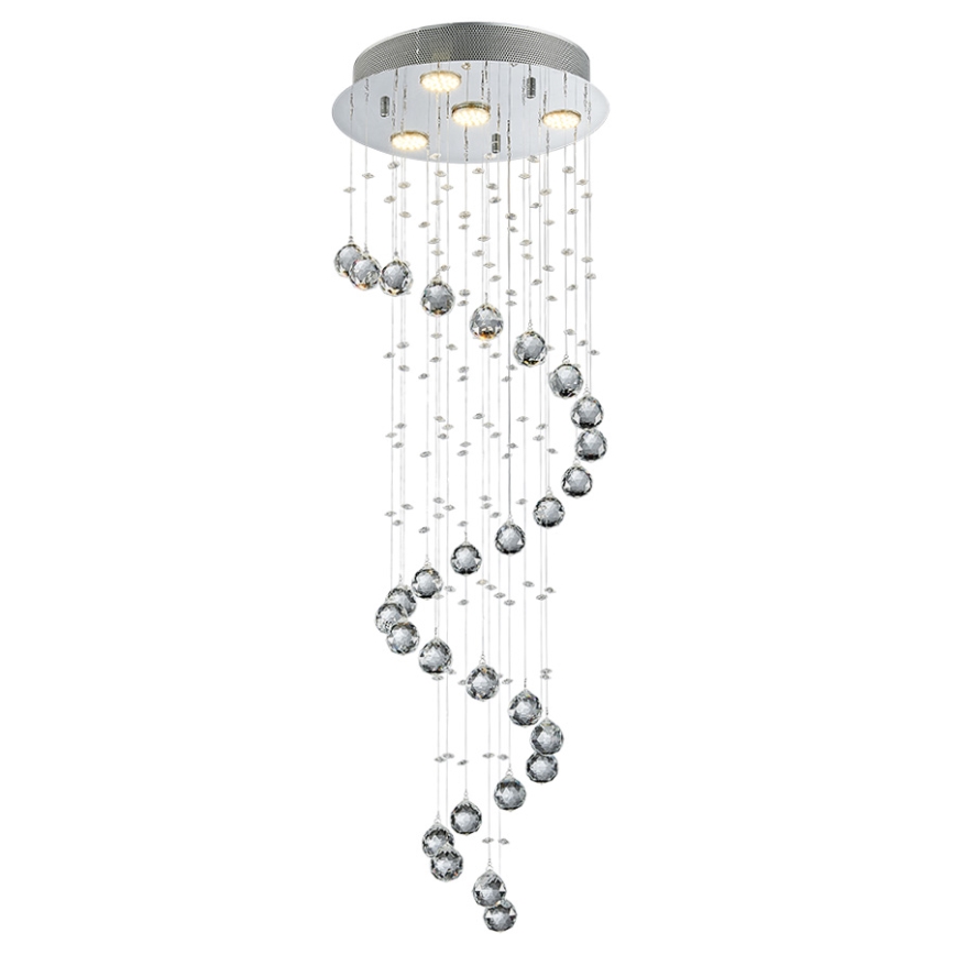 LUXERA 62410 - Пристельова кришталева люстра COIL 4xGU10/50W/230V