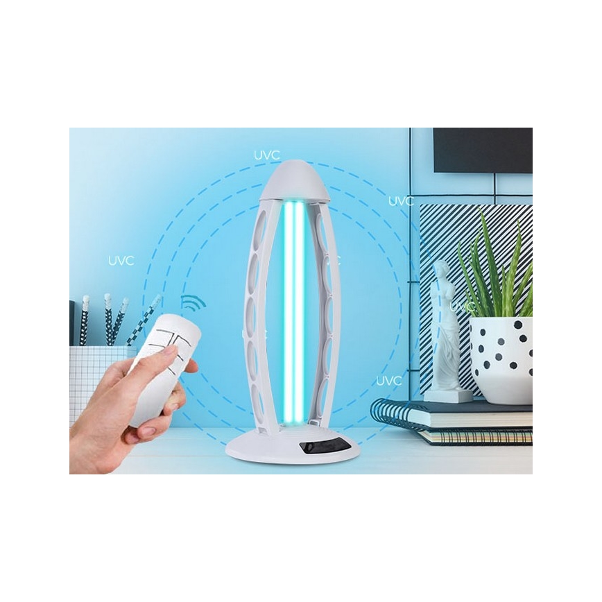 Luxera 70416 - Дезинфицирующая галогеновая лампа с озоном UVC/38W/230V + пульт управления