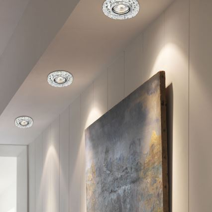 LUXERA 71074 - Світлодіодний вбудований світильник CRYSTALS 1xGU10/50W/230V + LED/3W STRIPE