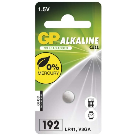 Лужна кнопкова батарейка LR41 GP ALKALINE 1,5V/24 mAh