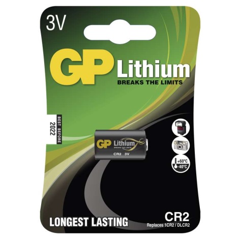 Літієва батарея CR2 GP LITHIUM 3V/800 mAh