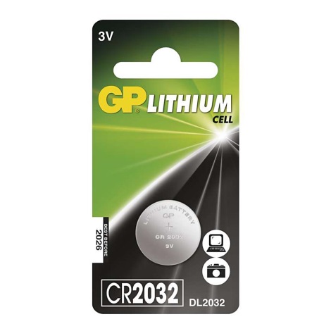 Літієва батарея таблеткового типу CR2032 GP LITHIUM 3V/220 mAh