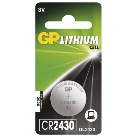 Літієва батарея таблеткового типу CR2430 GP LITHIUM 3V/300 mAh